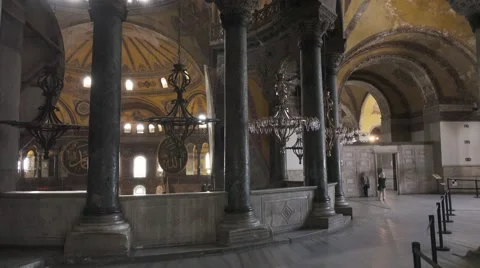 The Hagia Sophia in Istanbul city. Interior. Turkey, 4K Stock Footage