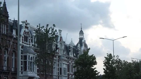 THE HAGUE, NETHERLANDS - JULY 2, 2016- Groot Hertoginnelaan Timelapse Stock Footage