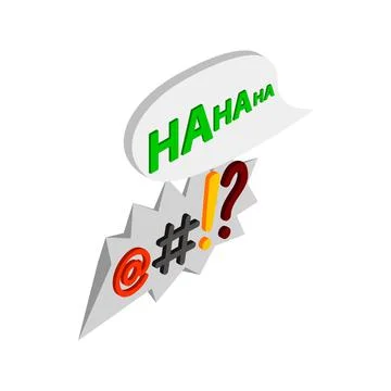 Haha comic speech bubble with computer symbols Stock Illustration