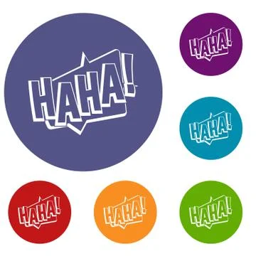 HAHA, comic text sound effect icons set Stock Illustration