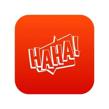 HAHA, comic text sound effect icon digital red イラスト素材