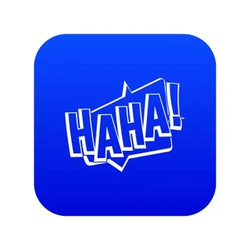 HAHA, comic text sound effect icon digital blue Stock Illustration