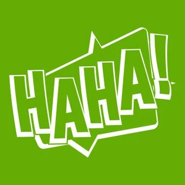 HAHA, comic text sound effect icon green Stockillustratie