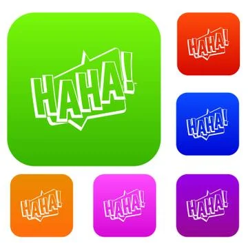 HAHA, comic text sound effect set color collection Stock Illustration