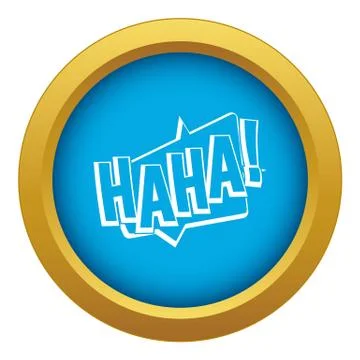HAHA, comic text sound effect icon blue vector isolated 스톡 일러스트