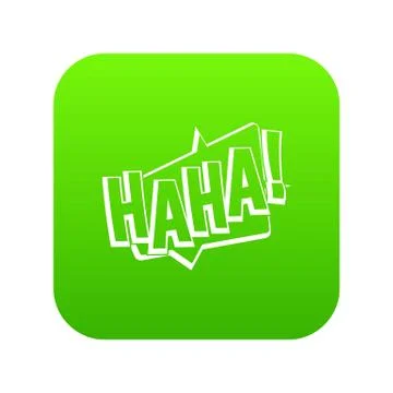 HAHA, comic text sound effect icon digital green Stock Illustration