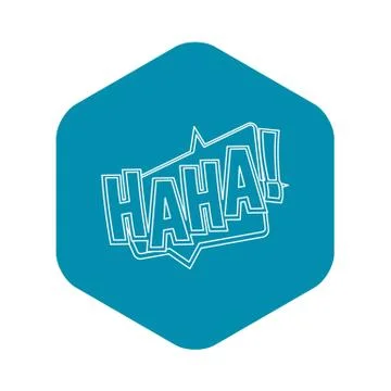 HAHA, comic text speech bubble icon, outline style 스톡 일러스트