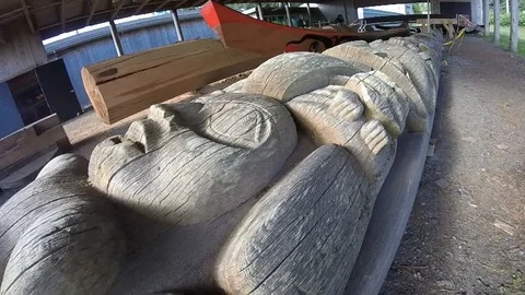 Haida Totem lying Stock Footage 106101648