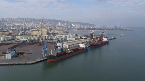 Haifa harbour 03 Stock Footage 126318105