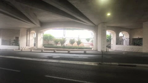 Haifa, Israel - section of road under the bridge Stock Footage 132925239