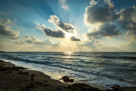 Haifa Israel sunset Stock Photos