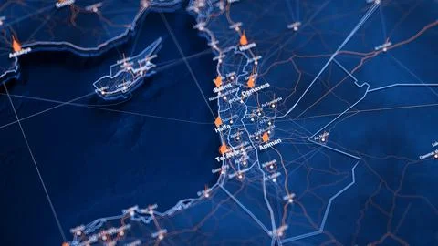 Haifa map big data visualization. Futuristic map infographic of city in Israel Stock Illustration