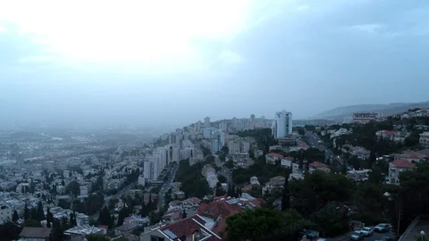 Haifa Morning Clouds Stock Footage 83313684