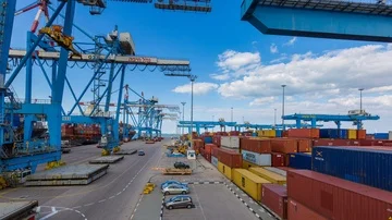 Haifa Port Dock Pan Time Lapse Stock Footage 86144694