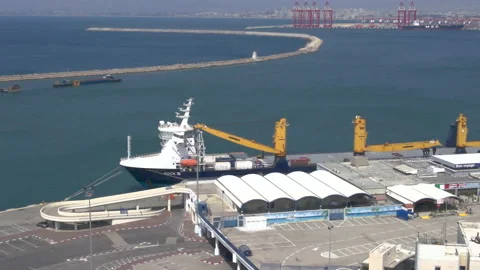 Haifa Port Stock Footage 157788294