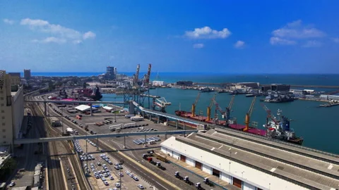 Haifa Port Video stock 157788516