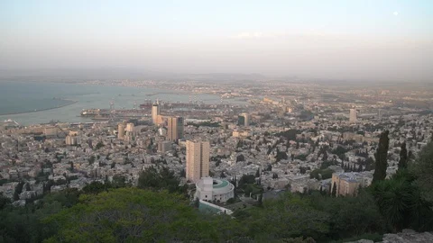 Haifa seen from Mount Carmel Video stock 100569934