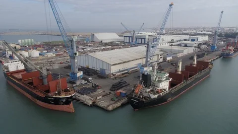 Haifa shipyard 08 Stock Footage 126318159