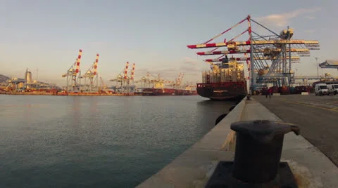 Haifa's harbor docks time lapse Stock Footage 23167651