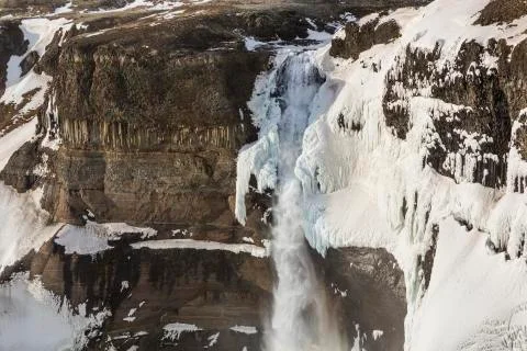 Haifoss cliffs and falls Stock Photos