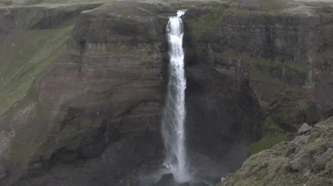Haifoss waterfall Stock Footage 35934812