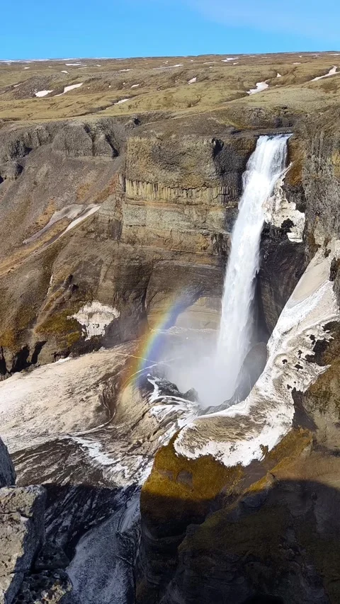 Haifoss waterfall in Iceland Video stock 269533264