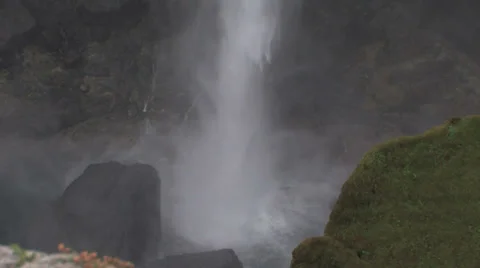 Haifoss waterfall tilt Stock Footage 35935610
