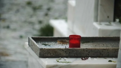 Hail And Rain Falling On Candle In Slow Motion 4k Vídeo Stock 88008499