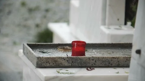 Hail And Rain Falling On Candle In Slow Motion 動画素材 88054046