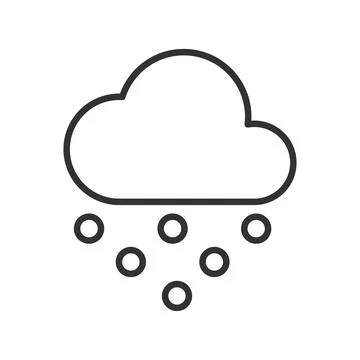 Hail cloud icon in line design. hail, cloud, weather, storm, ice, precipitation Illustrazione stock
