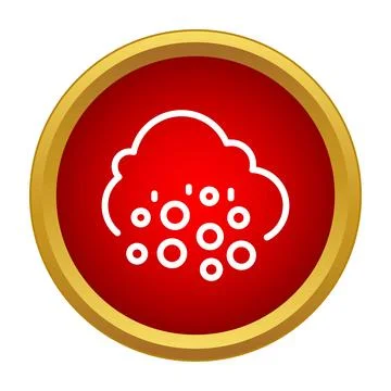 Hail cloud weather forecast icon in red circle Stock Illustration