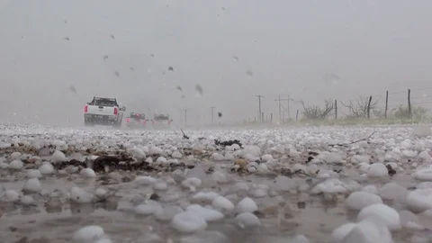 Hail fall - Storm - Day - Ground level Stock Footage 80179289