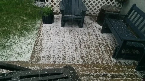 Hail falling on deck Stock Footage 168911751