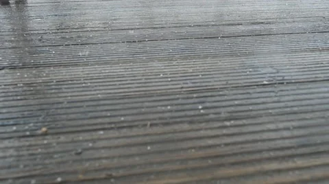 Hail falling on ground Stock Footage 53247873