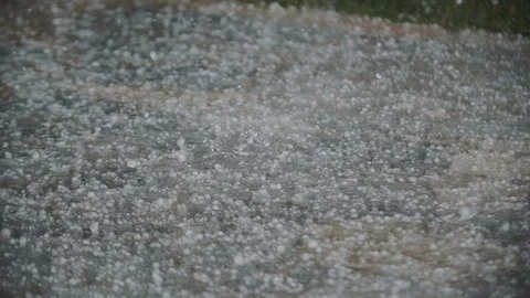 Hail Falling On The Ground In Slow Motion 4k 03 動画素材 88008062