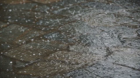 Hail Falling On The Ground In Slow Motion 4k 01 動画素材 88008311