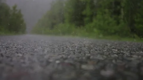 Hail falls on the road 스톡 동영상 50825499