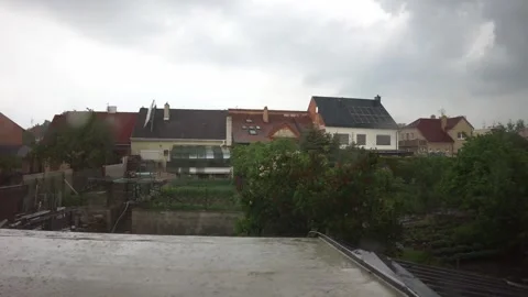 Hail falls from the sky Video stock 244803274