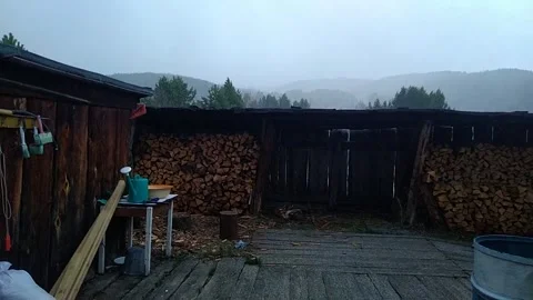 The hail has begun Stock Footage 156175378