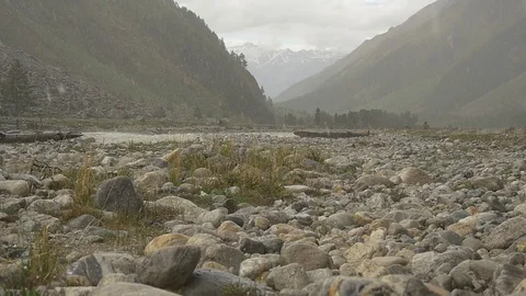 Hail in mountains, slow motion Stock Footage 77242485