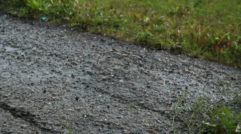 Hail on Pavement Stock Footage 844009