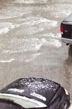 Hail with the rain Stock Photos