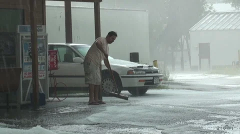Hail Removal Stock Footage 54750400