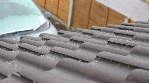 HAIL STORM ON ROOFTOP HD 動画素材 36536171