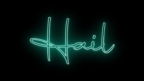 'Hail' text animation with neon glow line. Stock Footage 282576941