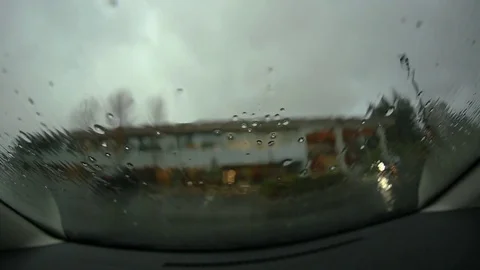 Hailing on the window Stock Footage 71696405