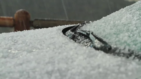 Hailstorm on car Stock Footage 46810066