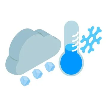 Hailstorm icon isometric vector. Cloud with hail cold thermometer and snowflake Stock Illustration