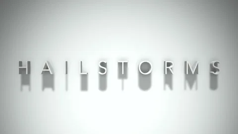 Hailstorms 3D title animation with shadows on a white background Stock Footage 296545609