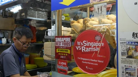 Hainan Chicken Rice, Singapore Stock Footage